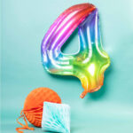 Balon Folie 81cm Curcubeu Cifra 4 Folat - imagine 2