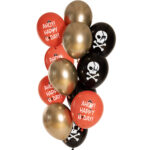 Set 12 Baloane latex Happy Birthday Pirat 33cm Folat