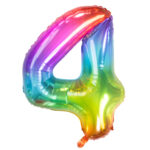 Balon Folie 81cm Curcubeu Cifra 4 Folat