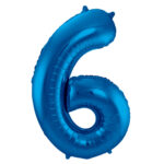 Balon Folie 86cm Cifra 6 Albastru Folat