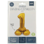 Balon Folie 72cm Auriu Cifra 1 cu baza Folat - imagine 2