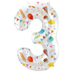 Balon Folie 86cm Joyful Party Cifra 3 Folat