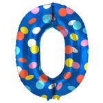 Balon Folie 86cm Colorful Dots Cifra 0 Folat