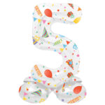 Balon Folie 72cm Joyful Party Cifra 5 cu baza Folat