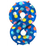 Balon Folie 86cm Colorful Dots Cifra 8 Folat