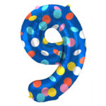 Balon Folie 86cm Colorful Dots Cifra 9 Folat