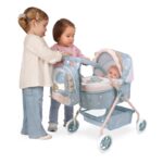 Carucior p/u papusa cu geanta Coco 56cm - pal albastru DECUEVAS - imagine 3