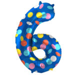 Balon Folie 86cm Colorful Dots Cifra 6 Folat