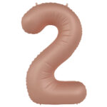 Balon Folie 86cm Cifra 2 Roz Vintage Ultra Mat Folat