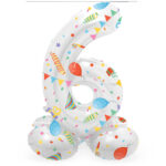 Balon Folie 72cm Joyful Party Cifra 6 cu baza Folat