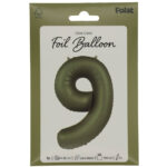 Balon Folie 86cm Cifra 9 Verde Maslin Ultra Mat Folat — изображение 2