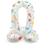 Balon Folie 72cm Joyful Party Cifra 0 cu baza Folat