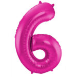 Balon Folie 86cm Magenta Cifra 6 Folat