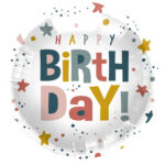 Balon Folie 45cm Happy Birthday Confetti Slelute Folat