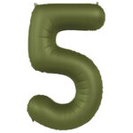 Balon Folie 86cm Cifra 5 Verde Maslin Ultra Mat Folat