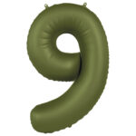Balon Folie 86cm Cifra 9 Verde Maslin Ultra Mat Folat