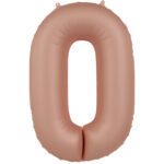 Balon Folie 86cm Cifra 0 Roz Vintage Ultra Mat Folat