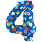 Balon Folie 86cm Colorful Dots Cifra 4 Folat