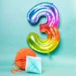 Balon Folie 81cm Curcubeu Cifra 3 Folat — изображение 2