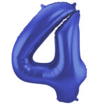 Balon Folie 86cm Matte Albastru Cifra 4 Folat