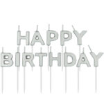 Set Lumanari Happy Birthday Argintiu Folat