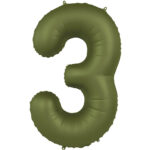 Balon Folie 86cm Cifra 3 Verde Maslin Ultra Mat Folat