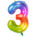Balon Folie 81cm Curcubeu Cifra 3 Folat