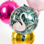 Balon Folie 45cm Happy Birthday Flamingo Folat - imagine 3