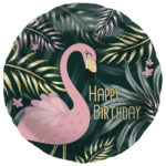 Balon Folie 45cm Happy Birthday Flamingo Folat