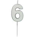 Lumanare Cifra 6 Argintiu Folat