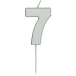 Lumanare Cifra 7 Argintiu 5 cm Folat