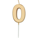 Lumanare Cifra 0 Aurie 5cm Folat