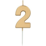 Lumanare Cifra 2 Aurie 5cm Folat