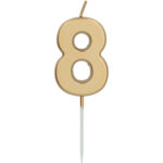 Lumanare Cifra 8 Aurie 5cm Folat