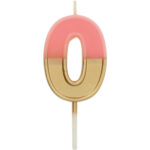 Lumanare Cifra 0 Retro Vibes roz 5cm Folat