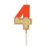 Lumanare Cifra 4 Retro Vibes portocal. 5cm Folat