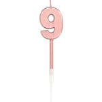 Lumanare Rose Gold Metallic Cifra 9 Folat