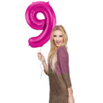 Balon Folie 86cm Magenta Cifra 9 Folat - imagine 2