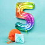 Balon Folie 81cm Curcubeu Cifra 5 Folat — изображение 2