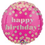 Balon Folie 43 cm Happy Birthday Buline Auriu Folat