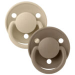 Suzete din silicon Bibs De Lux 0-36 luni 2buc Vanilla/Dark Oak Bibs