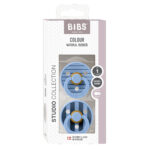 Suzeta din latex Bibs Studio Colour 0-6 luni 2buc Pin Sky Blue Mix Bibs - imagine 3