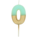 Lumanare Retro Vibes Cool Hues Metalli Cifra 0 Folat