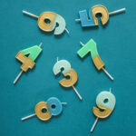 Lumanare Retro Vibes Cool Hues Metalli Cifra 4 Folat - imagine 3