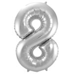 Balon Folie 86cm Argintiu Cifra 8 Folat - imagine 2