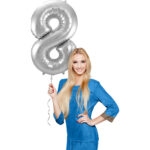 Balon Folie 86cm Argintiu Cifra 8 Folat - imagine 3