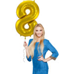 Balon Folie 86cm Auriu Cifra 8 Folat — изображение 3
