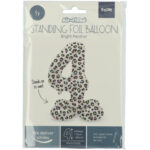 Balon Folie72cm Bright Panther Cifra 4 cu baza Folat — изображение 2