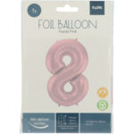 Balon Folie 86cm Matte Pastel Roz Cifra 8 Folat