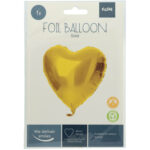 Balon Inima 45 cm Gold Mat Folat - imagine 2